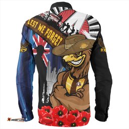 Hawthorn Long Sleeve Button Shirt Anzac Day Honor United In Spirit