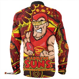 Gold Coast SUNS Long Sleeve Button Shirt Blazing Spirit Of Victory