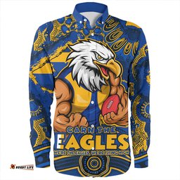 West Coast Eagles Long Sleeve Button Shirt Blazing Spirit Of Victory