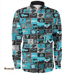 Port Adelaide Long Sleeve Button Shirt Legacy Of The Pride Comic Style