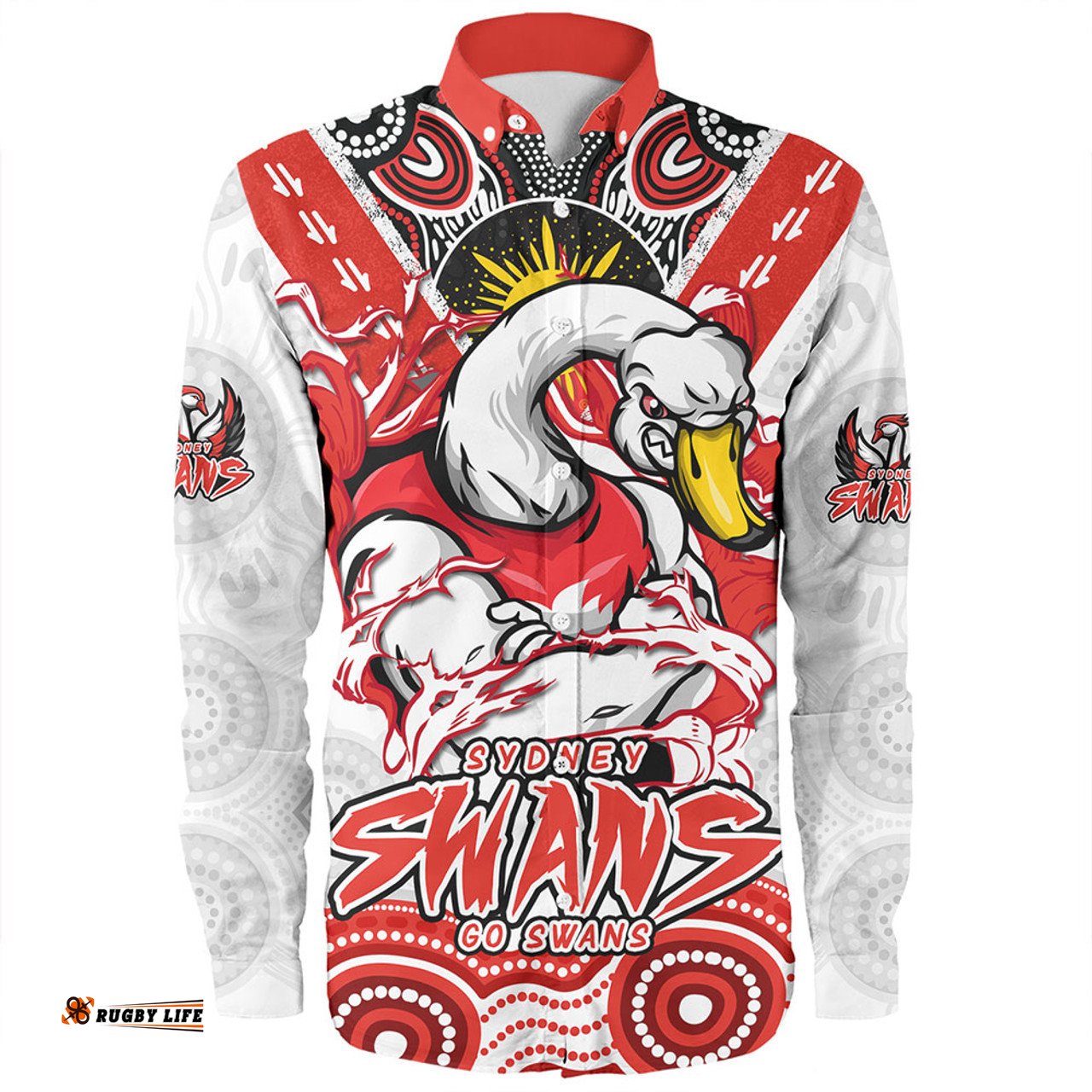Sydney Swans Long Sleeve Button Shirt Ripped Legacy of the Game