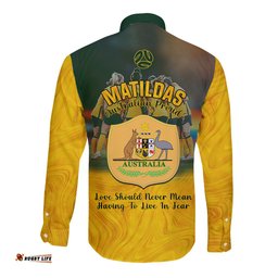 Matildas Pride Long Sleeve Button Shirt LGBT Kangaroo Australian Proud