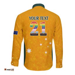 Custom Australia Matildas Pride With Kangaroo Long Sleeve Button Shirt