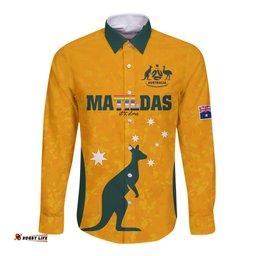 Custom Australia Matildas Pride With Kangaroo Long Sleeve Button Shirt