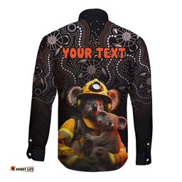 Personalised Paws For Australia Long Sleeve Button Shirt Bushfire Awareness Indigenous Aboriginal