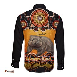 Personalised Australia Taurus Wombat Zodiac Long Sleeve Button Shirt Auz Astrology Aboriginal Red