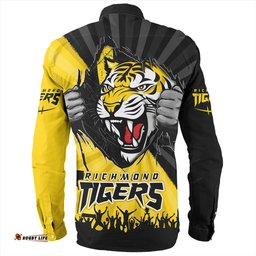 Richmond Long Sleeve Button Shirt Breaking Through Fan Design