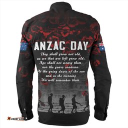 Australia Long Sleeve Button Shirt Anzac Day Poppy Pride Honoring The Fallen