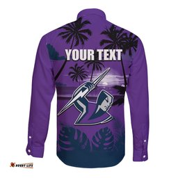 NRL Storm Long Sleeve Button Shirt Summer Vibe Style