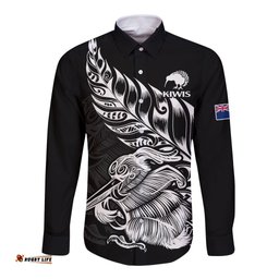 New Zealand Kiwi Rugby Long Sleeve Button Shirt