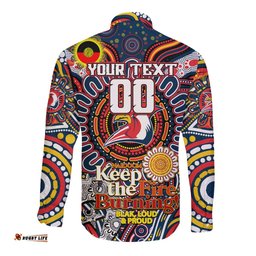 Custom NAIDOC Week 2024 Roosters Long Sleeve Button Shirt Mascot Rugby