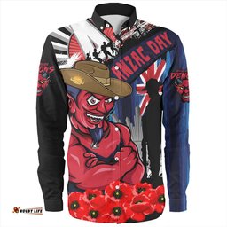 Melbourne Long Sleeve Button Shirt Anzac Day Honor United In Spirit
