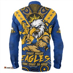 West Coast Eagles Long Sleeve Button Shirt Ripped Legacy of the Game