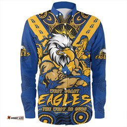 West Coast Eagles Long Sleeve Button Shirt Ripped Legacy of the Game