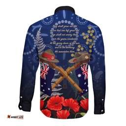 Anzac Long Sleeve Button Shirt Australia Aboriginal Mix New Zealand Slouch Hats