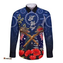 Anzac Long Sleeve Button Shirt Australia Aboriginal Mix New Zealand Slouch Hats