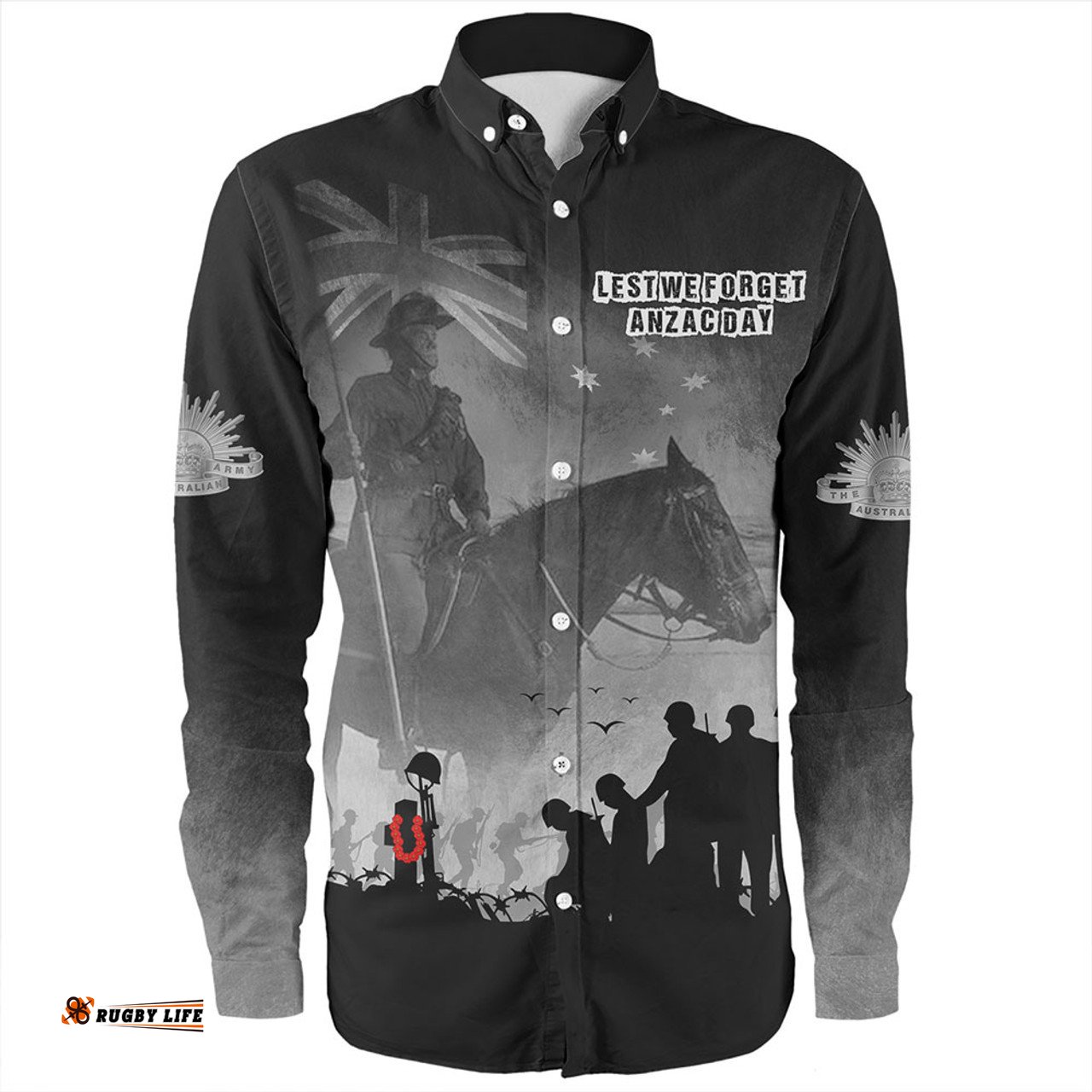 Australia Long Sleeve Button Shirt Legacy Of Sacrifice Anzac Day