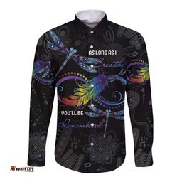 Personalised Australia Indigenous Memorial Long Sleeve Button Shirt As Long As I Breathe You'll Be Remembered
