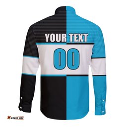 Custom Text And Number NRL Sharks Long Sleeve Button Shirt Mix Jersey