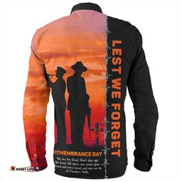 Australia Long Sleeve Button Shirt Remembrance Day We Shall Not Forget We Will Remember Them