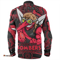 Essendon Long Sleeve Button Shirt Blazing Spirit Of Victory