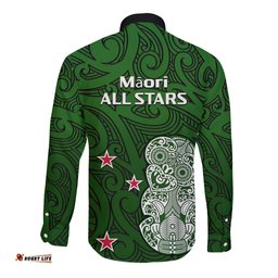 Aotearoa Rugby Long Sleeve Button Shirt All Stars New Zealand Tiki Maori
