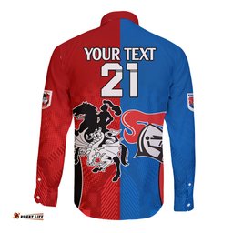 NRL Dragons and Knights Sporty Style Long Sleeve Button Shirt