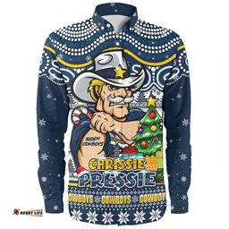 North Queensland Cowboys Long Sleeve Button Shirt Aussie Ugly Christmas For Die Hard Fan Supporters