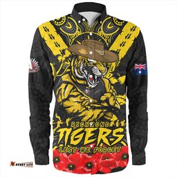 Richmond Long Sleeve Button Shirt Ripped Legacy Of The Game The ANZAC Spirit Lives On