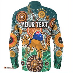 Australia Aboriginal Custom Long Sleeve Button Shirts - Dragonfly Flies Into Beehive And Snake Circle 2 Long Sleeve Button Shirts