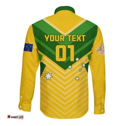 Australia Soccer Long Sleeve Button Shirt Go Socceroos