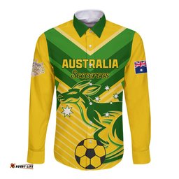 Australia Soccer Long Sleeve Button Shirt Go Socceroos