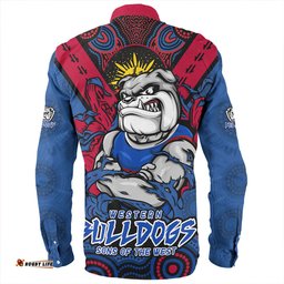 Western Bulldogs Long Sleeve Button Shirt Ripped Legacy Of The Game