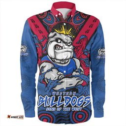 Western Bulldogs Long Sleeve Button Shirt Ripped Legacy Of The Game