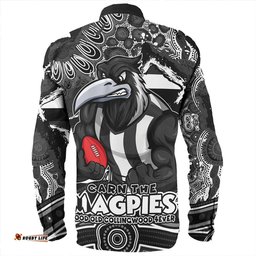 Collingwood Long Sleeve Button Shirt Blazing Spirit Of Victory
