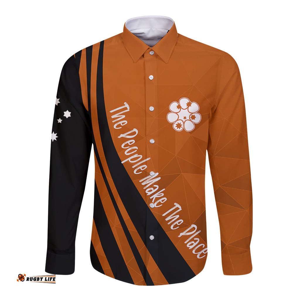 Personalised Northern Territory Day Long Sleeve Button Shirt Basic Style