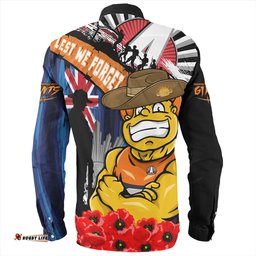 GWS GIANTS Long Sleeve Button Shirt Anzac Day Honor United In Spirit