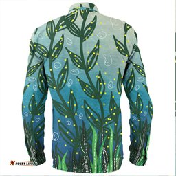 Australia Aboriginal Long Sleeve Button Shirts - Nature Concept Aboriginal Style Long Sleeve Button Shirts