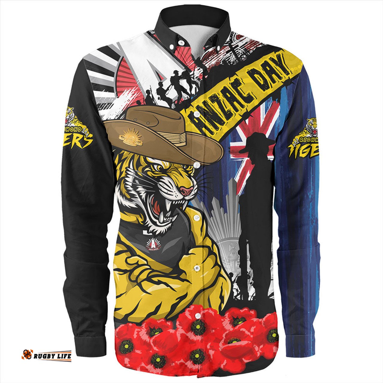Richmond Long Sleeve Button Shirt Anzac Day Honor United In Spirit