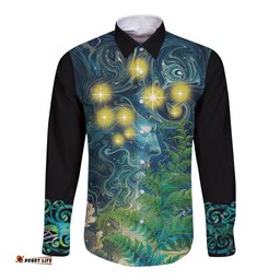 New Zealand Matariki Waipuna-a-rangi Long Sleeve Button Shirt He Roimata o Rangi