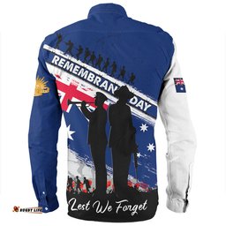 Australia Long Sleeve Button Shirt Australian Heroes Remembrance Day Tribute