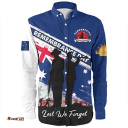 Australia Long Sleeve Button Shirt Australian Heroes Remembrance Day Tribute