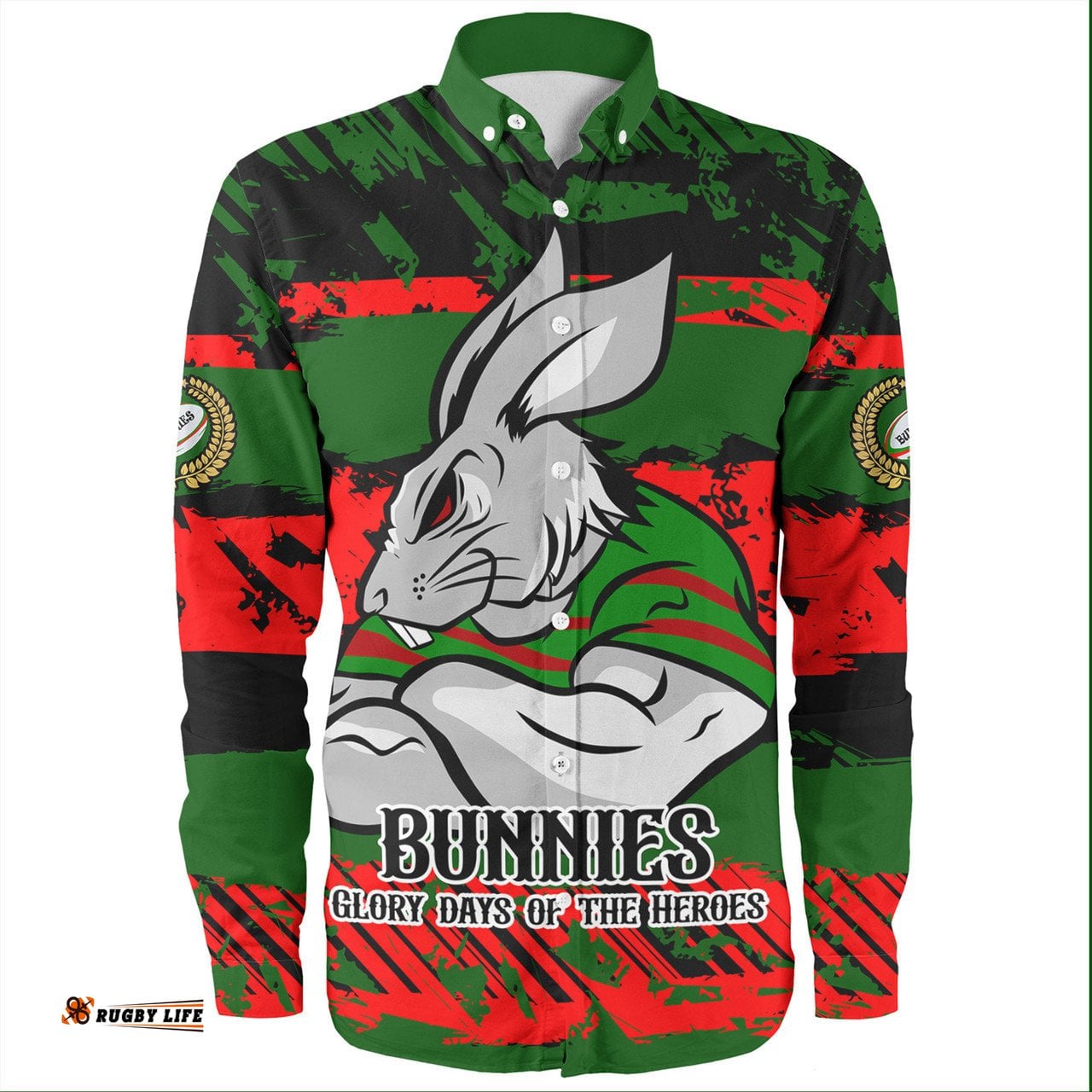 South Sydney Rabbitohs Long Sleeve Button Shirt - Theme Song Inspired