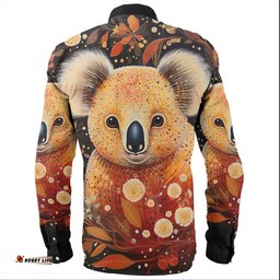 Australia Koala Custom Long Sleeve Button Shirts - Aboriginal Koala With Golden Wattle Flowers Long Sleeve Button Shirts