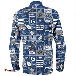 Geelong Cats Long Sleeve Button Shirt Legacy Of The Pride Comic Style