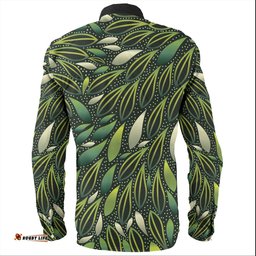 Australia Aboriginal Long Sleeve Button Shirts - Green Bush Leaves Seamless Long Sleeve Button Shirts