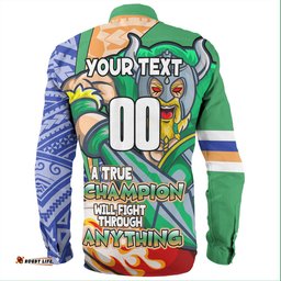 Canberra Raiders Grand Final Long Sleeve Button Shirt - A True Champion Will Fight Through Anything With Polynesian Patterns
