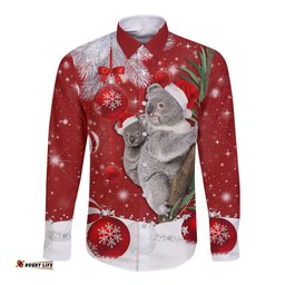 Australia Christmas Long Sleeve Button Shirt Santa Koala Ver02