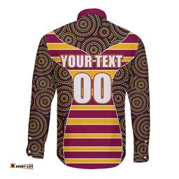 NRL - Boncos Long Sleeve Button Shirt Mix Dot Aboriginal