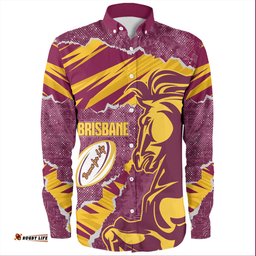 Brisbane Broncos Long Sleeve Button Shirt - Theme Song